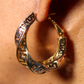 The Tricolor Pattern Hoop Earrings